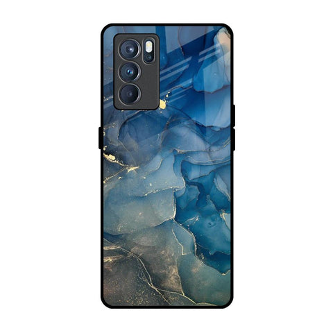 Blue Cool Marble Oppo Reno6 Glass Back Cover Online