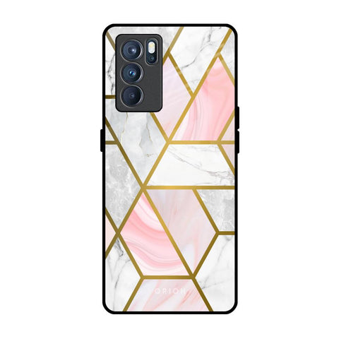 Geometrical Marble Oppo Reno6 Glass Back Cover Online