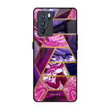 Electroplated Geometric Marble Oppo Reno6 Glass Back Cover Online