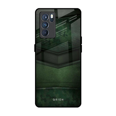Green Leather Oppo Reno6 Glass Back Cover Online