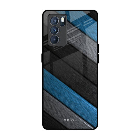 Multicolor Wooden Effect Oppo Reno6 Glass Back Cover Online