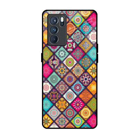 Multicolor Mandala Oppo Reno6 Glass Back Cover Online