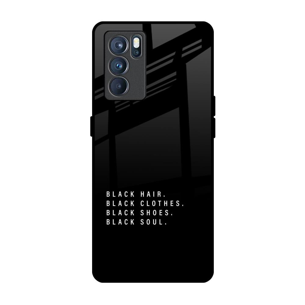 Black Soul Oppo Reno6 Glass Back Cover Online