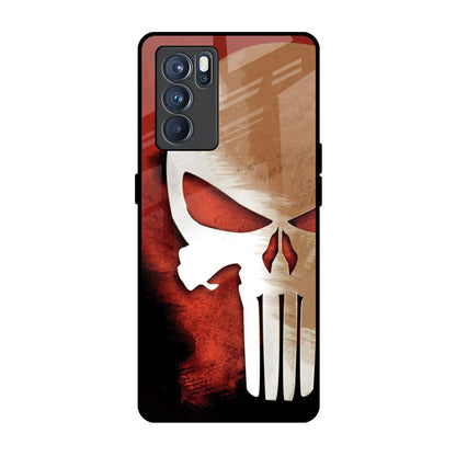 Red Skull Oppo Reno6 Glass Back Cover Online