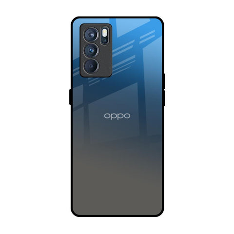 Blue Grey Ombre Oppo Reno6 Glass Back Cover Online