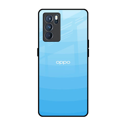 Wavy Blue Pattern Oppo Reno6 Glass Back Cover Online