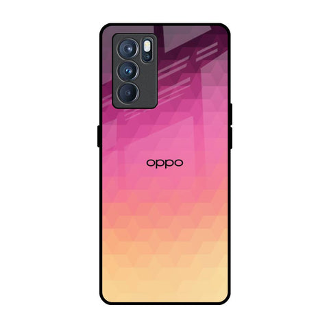 Geometric Pink Diamond Oppo Reno6 Glass Back Cover Online