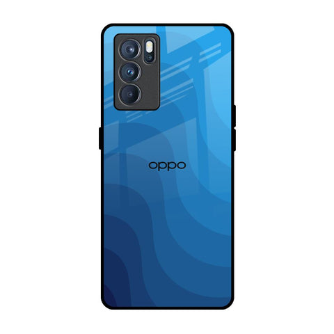 Blue Wave Abstract Oppo Reno6 Glass Back Cover Online