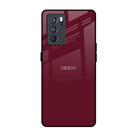 Classic Burgundy Oppo Reno6 Glass Back Cover Online