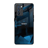 Polygonal Blue Box Oppo Reno6 Glass Back Cover Online