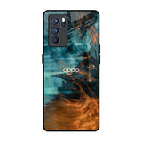 Golden Splash Oppo Reno6 Glass Back Cover Online