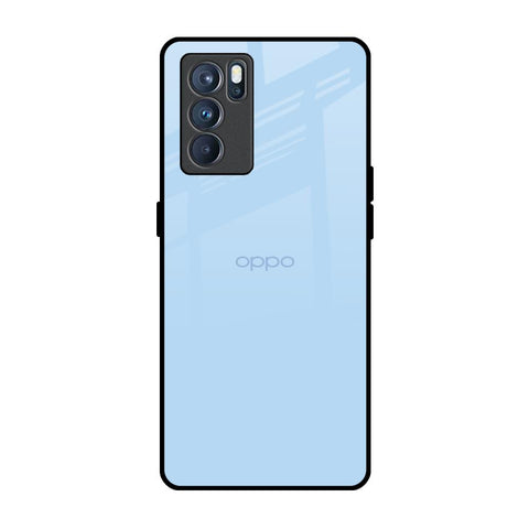 Pastel Sky Blue Oppo Reno6 Glass Back Cover Online