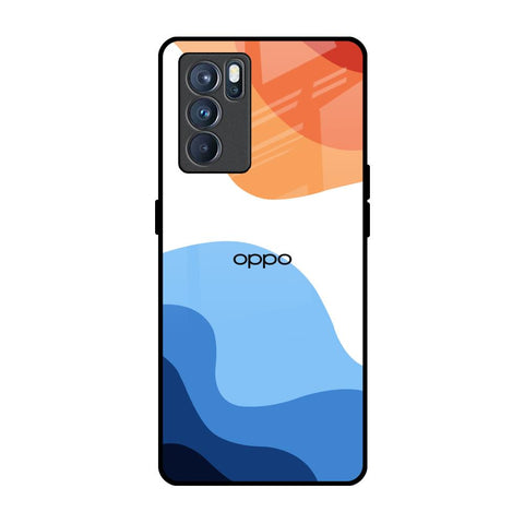 Wavy Color Pattern Oppo Reno6 Glass Back Cover Online