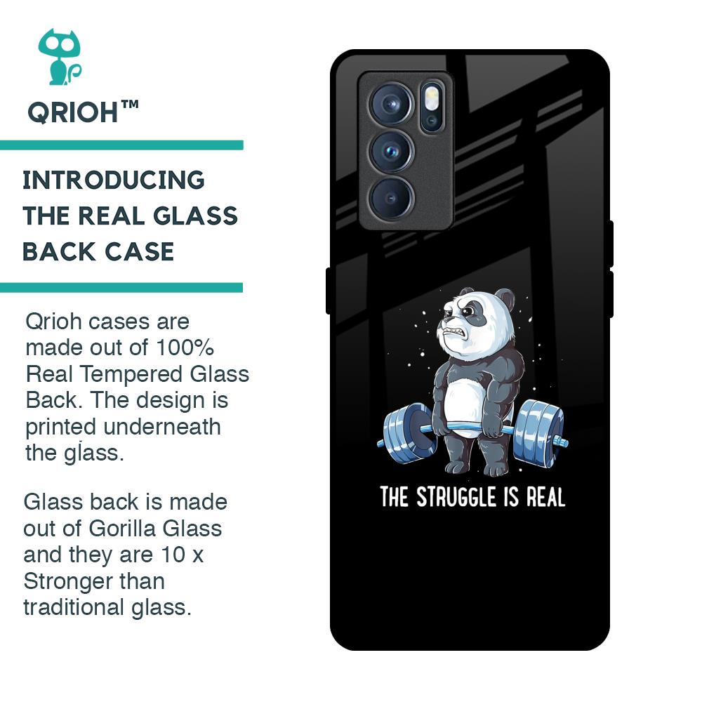 Real Struggle Glass Case for Oppo Reno6
