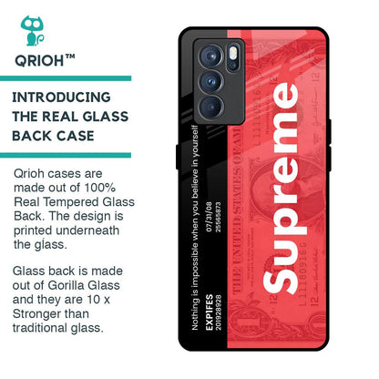 Supreme Ticket Glass Case for Oppo Reno6