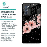 Floral Black Band Glass Case For Oppo Reno6