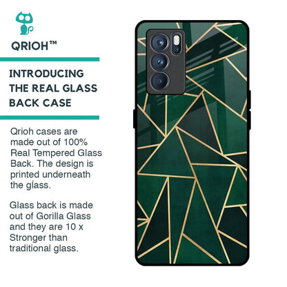 Abstract Green Glass Case For Oppo Reno6