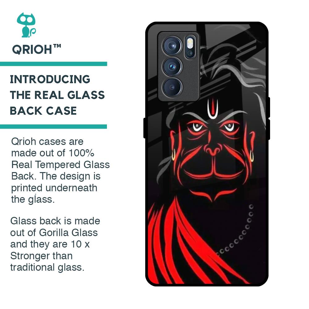 Lord Hanuman Glass Case For Oppo Reno6