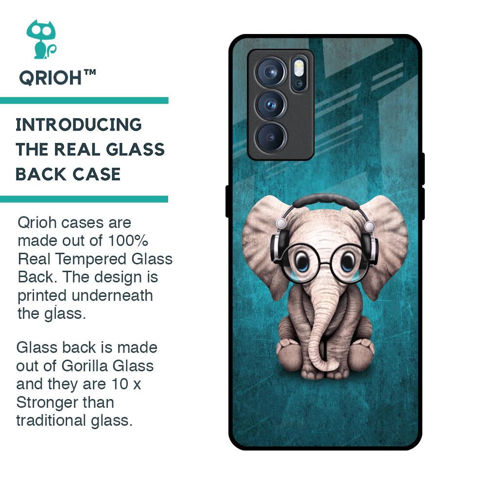 Adorable Baby Elephant Glass Case For Oppo Reno6