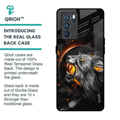 Aggressive Lion Glass Case for Oppo Reno6
