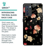 Black Spring Floral Glass Case for Oppo Reno6