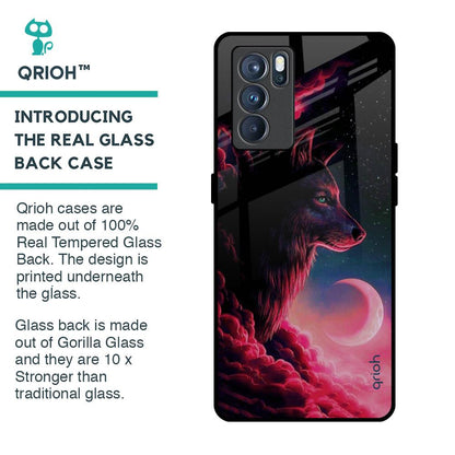 Moon Wolf Glass Case for Oppo Reno6