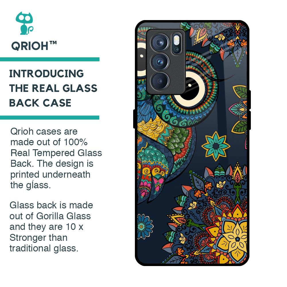Owl Art Glass Case for Oppo Reno6