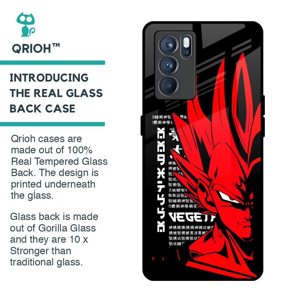 Red Vegeta Glass Case for Oppo Reno6