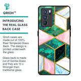 Seamless Green Marble Glass Case for Oppo Reno6