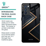 Sleek Golden & Navy Glass Case for Oppo Reno6
