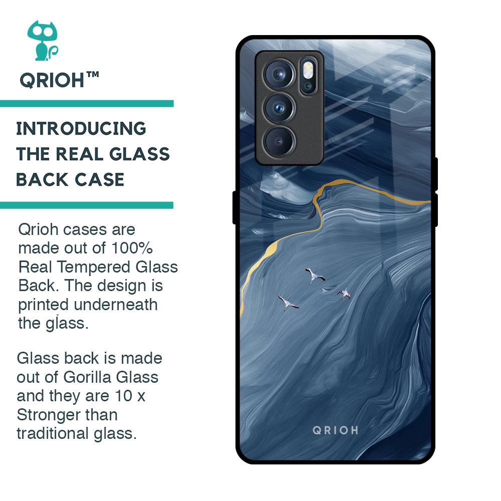 Deep Ocean Marble Glass Case for Oppo Reno6