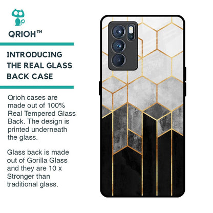 Tricolor Pattern Glass Case for Oppo Reno6
