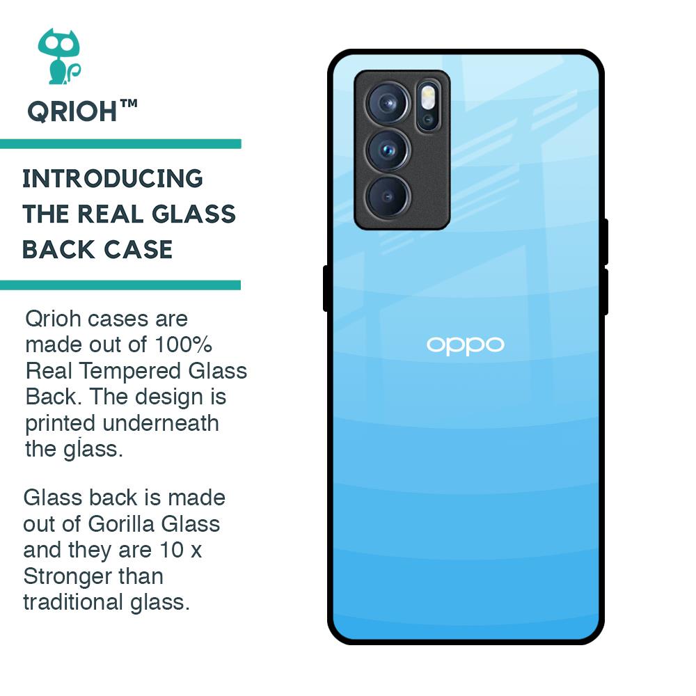 Wavy Blue Pattern Glass Case for Oppo Reno6