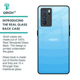 Wavy Blue Pattern Glass Case for Oppo Reno6