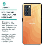 Orange Curve Pattern Glass Case for Oppo Reno6
