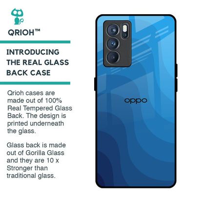 Blue Wave Abstract Glass Case for Oppo Reno6