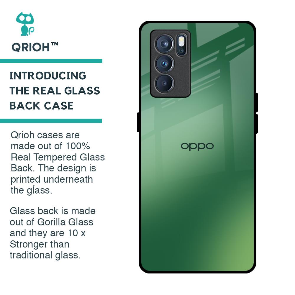 Green Grunge Texture Glass Case for Oppo Reno6