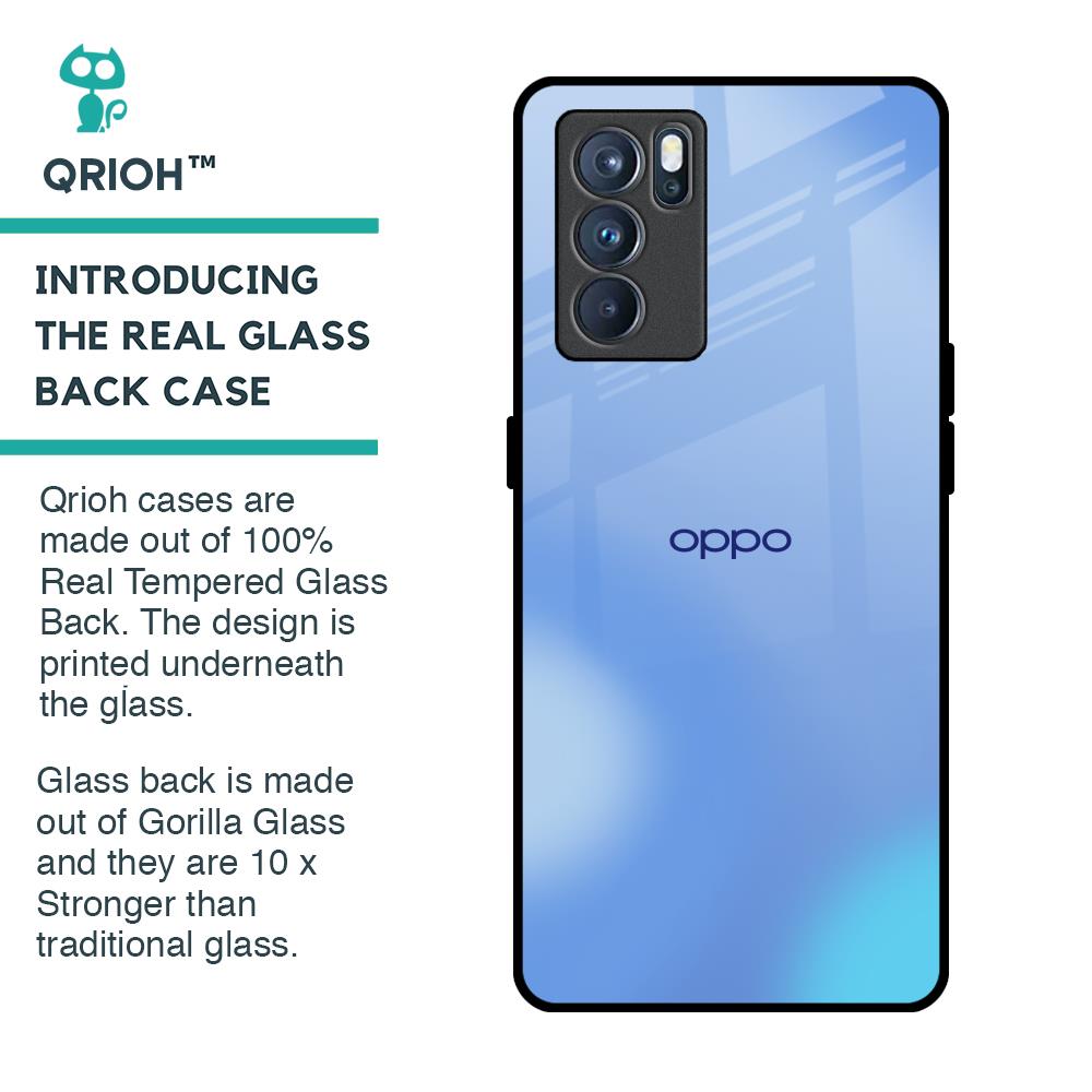Vibrant Blue Texture Glass Case for Oppo Reno6