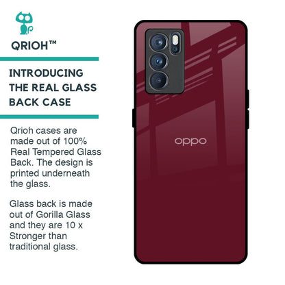 Classic Burgundy Glass Case for Oppo Reno6