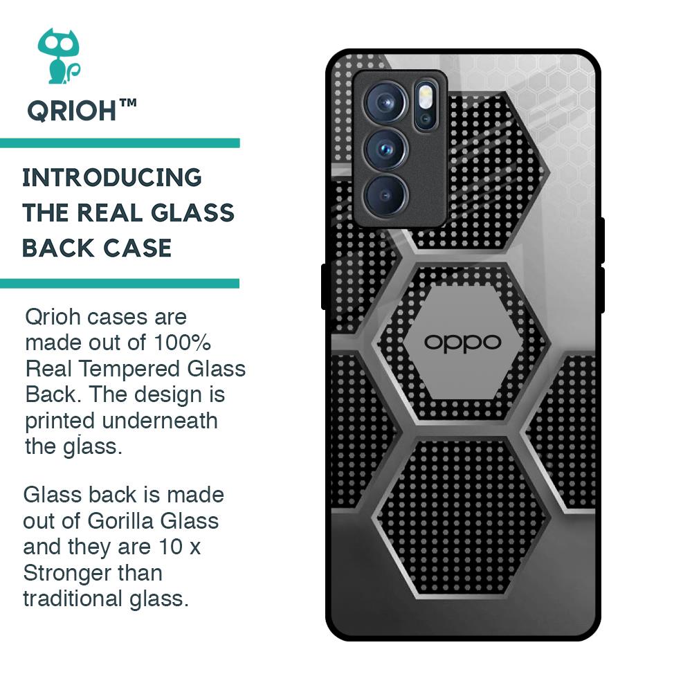 Hexagon Style Glass Case For Oppo Reno6