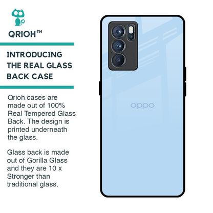 Pastel Sky Blue Glass Case for Oppo Reno6