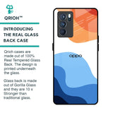 Wavy Color Pattern Glass Case for Oppo Reno6
