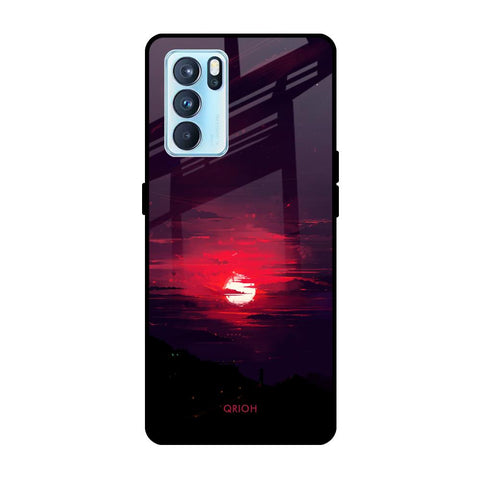 Morning Red Sky Oppo Reno6 Glass Cases & Covers Online