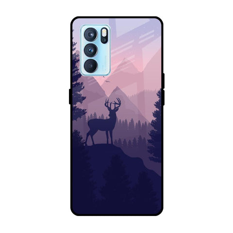 Deer In Night Oppo Reno6 Glass Cases & Covers Online