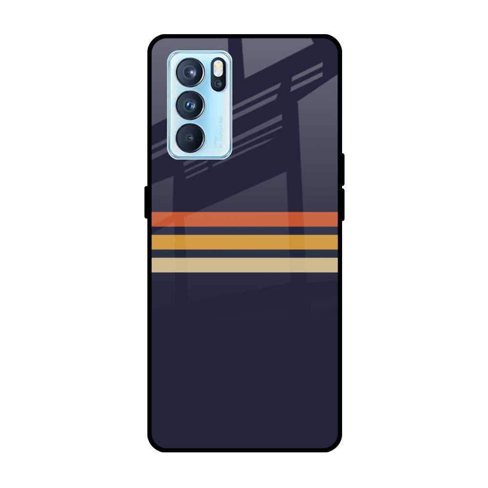 Tricolor Stripes Oppo Reno6 Glass Cases & Covers Online
