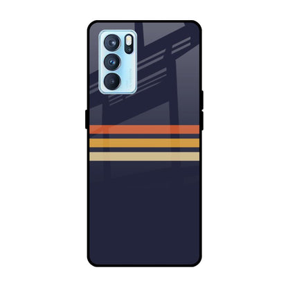 Tricolor Stripes Oppo Reno6 Glass Cases & Covers Online