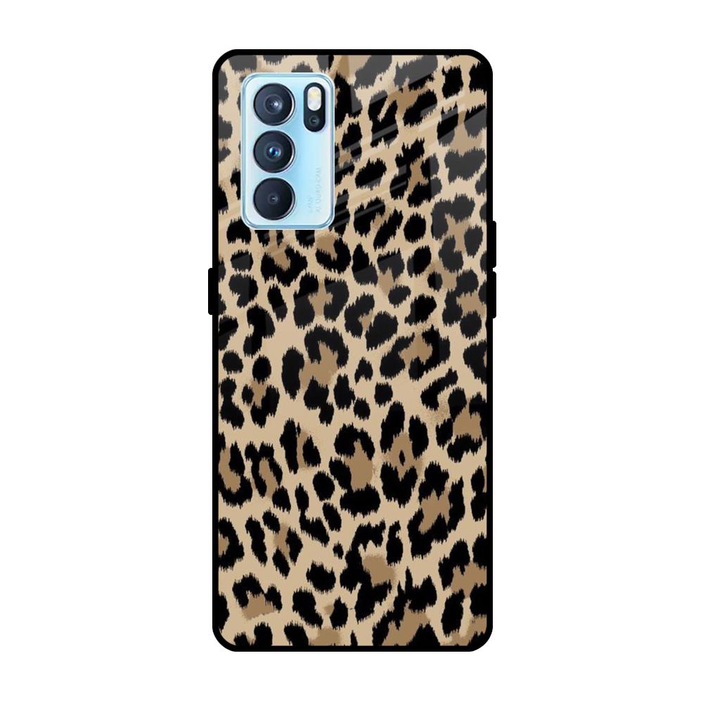 Leopard Seamless Oppo Reno6 Glass Cases & Covers Online