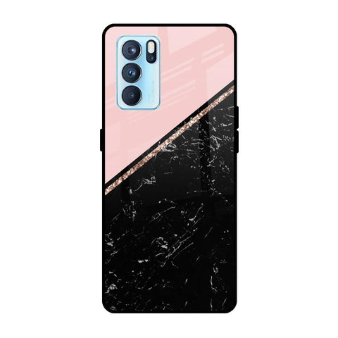 Marble Texture Pink Oppo Reno6 Glass Cases & Covers Online
