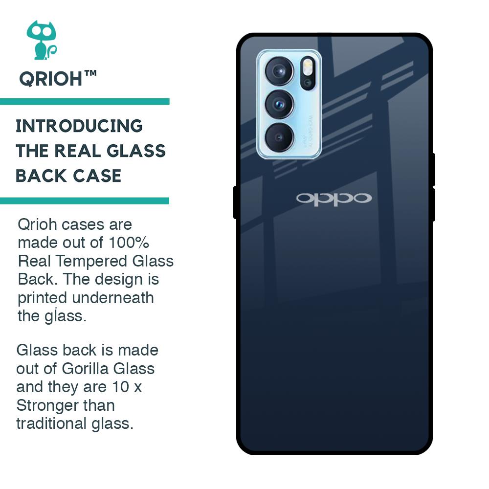 Overshadow Blue Glass Case For Oppo Reno6