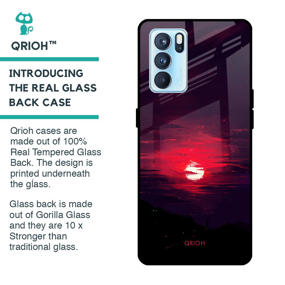 Morning Red Sky Glass Case For Oppo Reno6